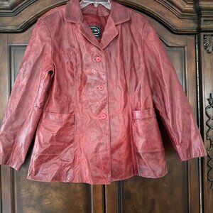 Tannery West -  Vintage Leather Jacket in Oxblood, Women's sixe XL